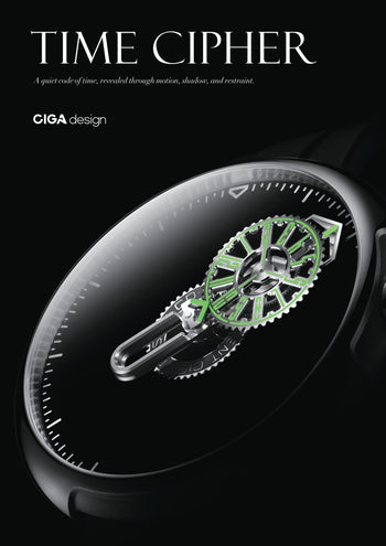 CIGA Design Time Cipher collection featuring minimalist dial architecture and symbolic contemporary time display.