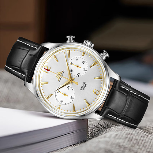 Shanghai Watch Pioneer Chronograph Golden Watch
