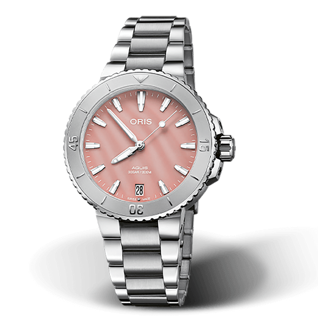 Oris Aquis Date MOP Blush Pink 36.5mm