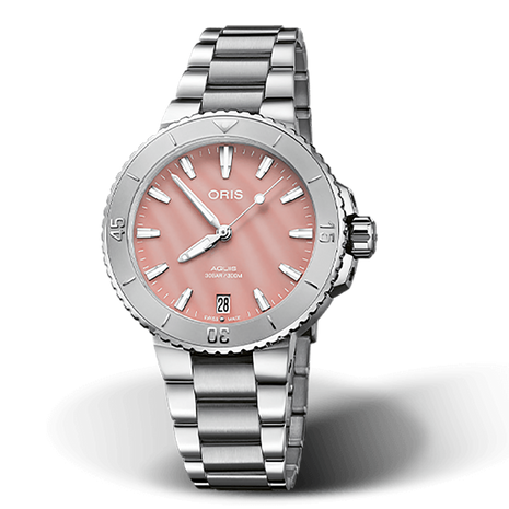 Oris Aquis Date MOP Blush Pink 36.5mm
