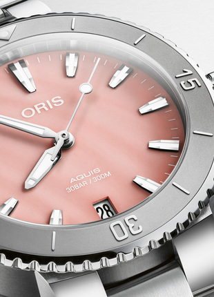 Oris Aquis Date MOP Blush Pink 36.5mm