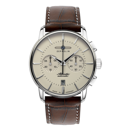 Zeppelin Atlantic Chronograph Cream SS