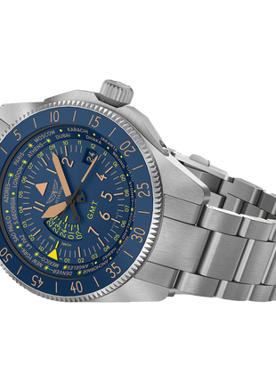 Aviator Airacobra GMT Blue SS Bracelet