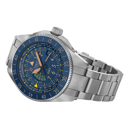 Aviator Airacobra GMT Blue SS Bracelet