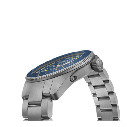 Aviator Airacobra GMT Blue SS Bracelet