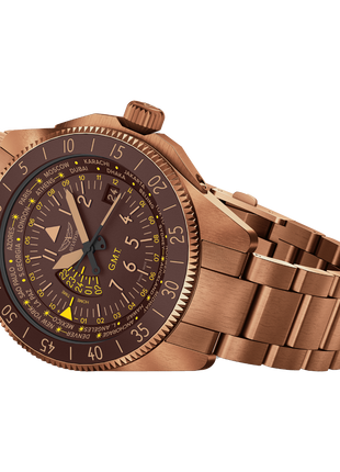 Aviator Airacobra GMT Brown Bronze PVD Bracelet
