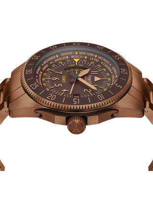 Aviator Airacobra GMT Brown Bronze PVD Bracelet