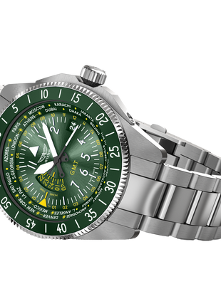 Aviator Airacobra GMT Green SS Bracelet