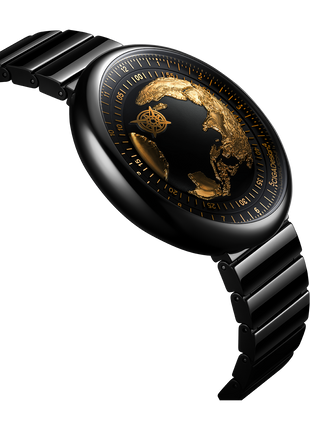CIGA Design Blue Planet Gilding Black Gold Automatic Watch