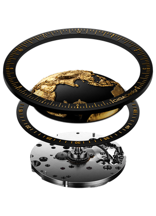 CIGA Design Blue Planet Gilding Black Gold Automatic Watch
