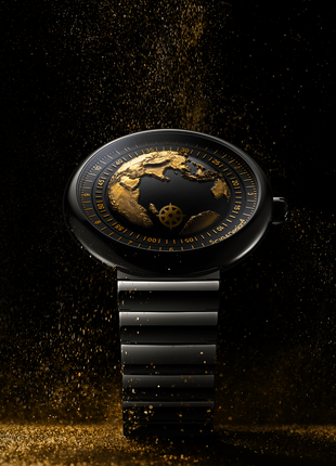 CIGA Design Blue Planet Gilding Black Gold Automatic Watch