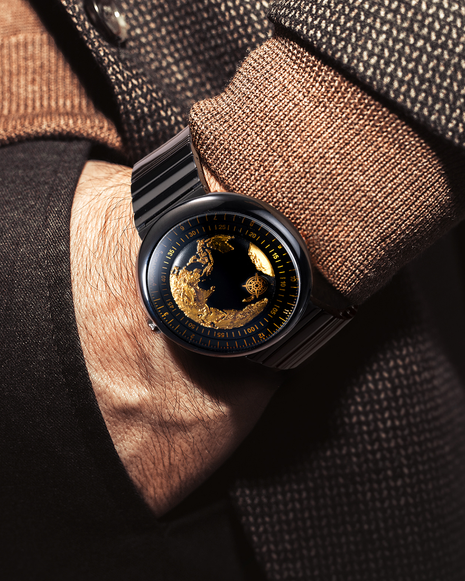 CIGA Design Blue Planet Gilding Black Gold Automatic Watch