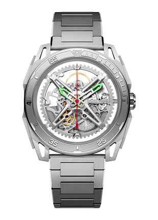 CIGA DESIGN Falcon Silver Skeleton Watch