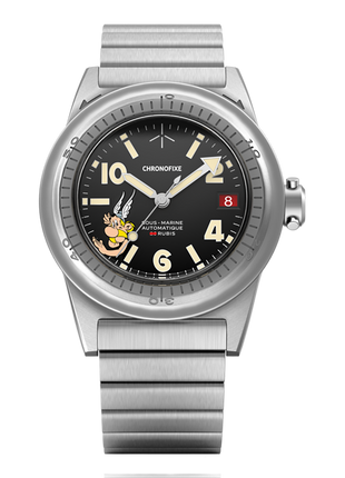 Chronofixe Cofrefor Astérix in Switzerland limited edition automatic watch front view