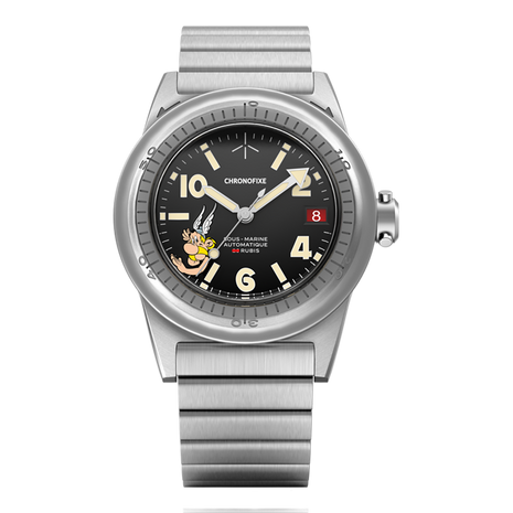 Chronofixe Cofrefor Astérix in Switzerland limited edition automatic watch front view