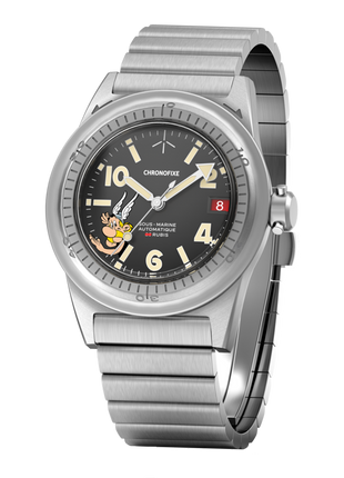 Chronofixe Cofrefor Astérix in Switzerland limited edition automatic watch front view