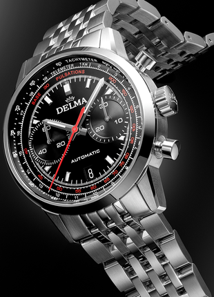 Delma Continental Pulsometer Black Chrono SS