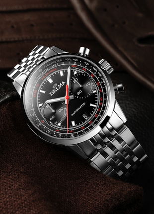 Delma Continental Pulsometer Black Chrono SS
