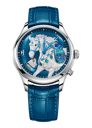 Lucky Harvey Chiming Automaton Horse Blue