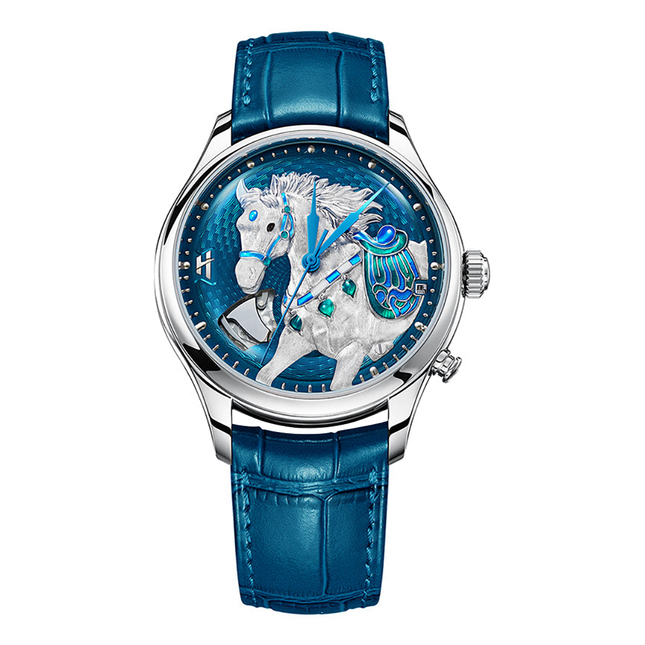 Lucky Harvey Chiming Automaton Horse Blue