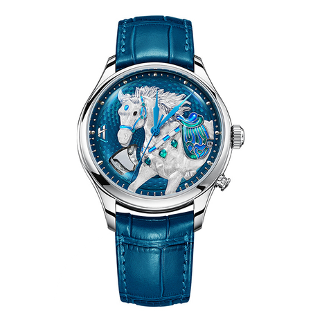 Lucky Harvey Chiming Automaton Horse Blue