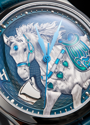Lucky Harvey Chiming Automaton Horse Blue