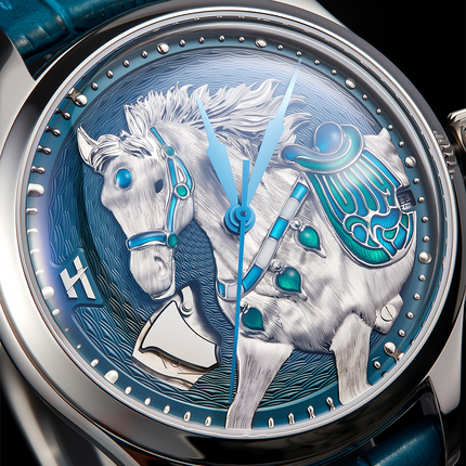 Lucky Harvey Chiming Automaton Horse Blue