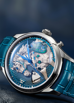 Lucky Harvey Chiming Automaton Horse Blue
