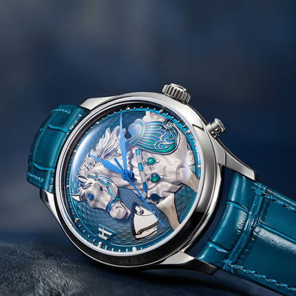 Lucky Harvey Chiming Automaton Horse Blue