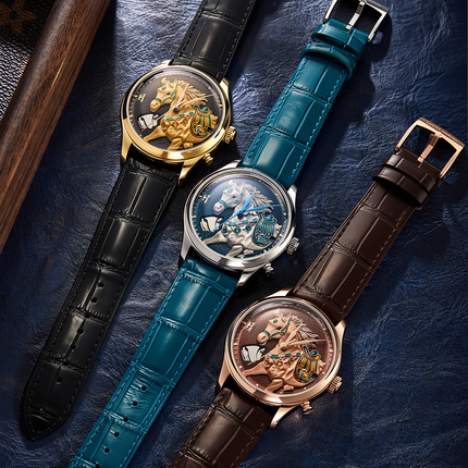 Lucky Harvey Chiming Automaton Horse Blue