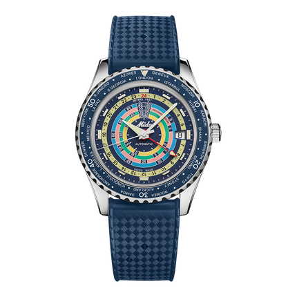 Mido Ocean Star Decompression Worldtimer Blue