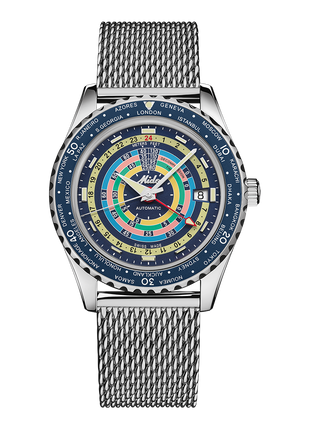 Mido Ocean Star Decompression Worldtimer Blue