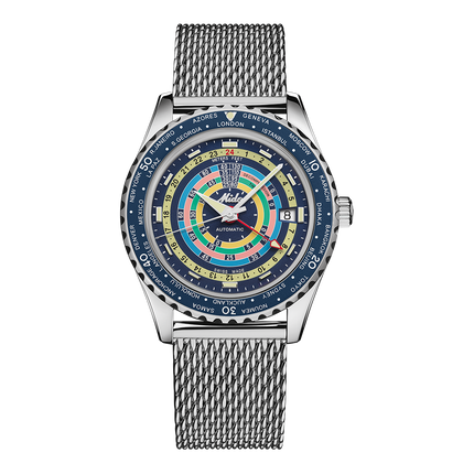 Mido Ocean Star Decompression Worldtimer Blue