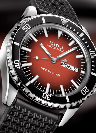 Mido Ocean Star Tribute Gradient Red
