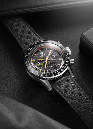 Nivada Grenchen Chronoking Mecaquartz Racing Carbon