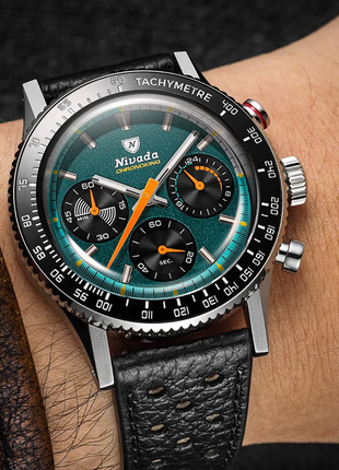 Nivada Grenchen Chronoking Mecaquartz Racing Green