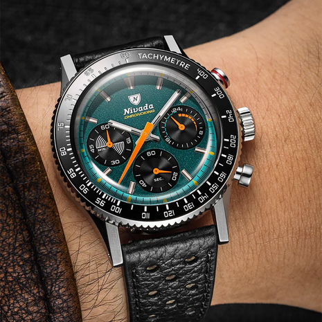 Nivada Grenchen Chronoking Mecaquartz Racing Green