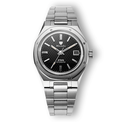 Nivada Grenchen F77 Black with Date