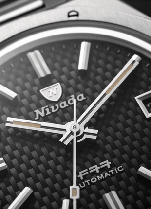 Nivada Grenchen F77 Black with Date