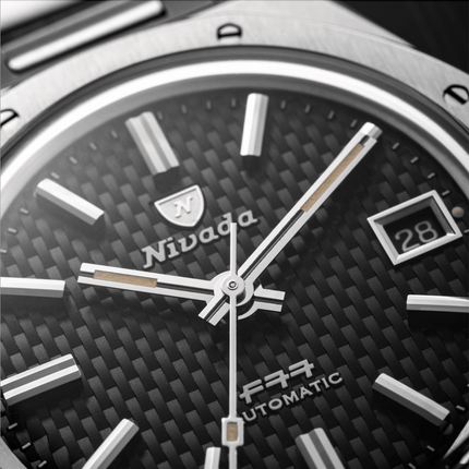 Nivada Grenchen F77 Black with Date