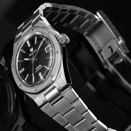 Nivada Grenchen F77 Black with Date