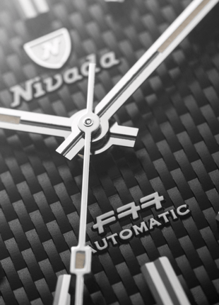 Nivada Grenchen F77 Black with Date