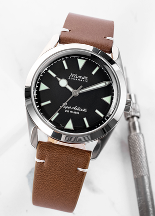 Nivada Grenchen Super Antarctic Black Green Lume
