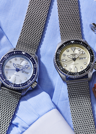 Seiko 5 Sports SRPE75K1 Gold Mesh SSB