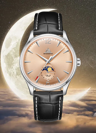 Shanghai Watch Pioneer Moonphase 39mm - Salmon Dial Special Edition