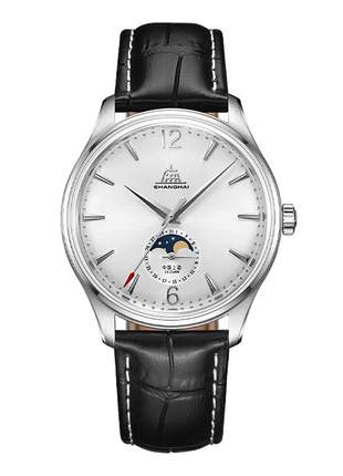 Shanghai Watch Pioneer Moonphase 39mm - Silver Dial