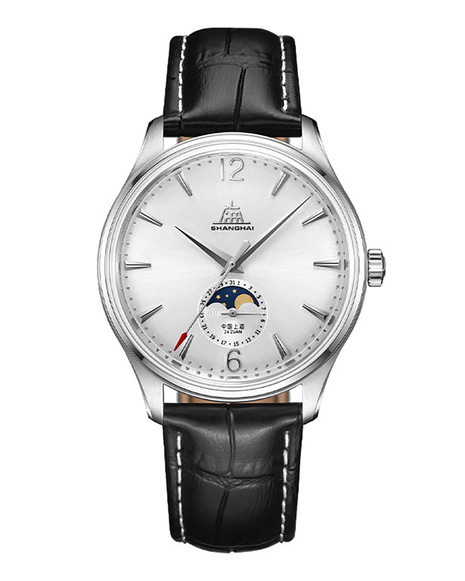 Shanghai Watch Pioneer Moonphase 39mm - Silver Dial
