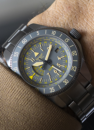 Aviator Airacobra GMT Grey PVD Bracelet