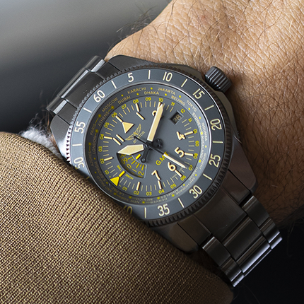 Aviator Airacobra GMT Grey PVD Bracelet