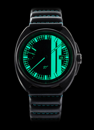 Zelos GT Carbon Teal 40mm - Forged Carbon Dial Automatic Watch